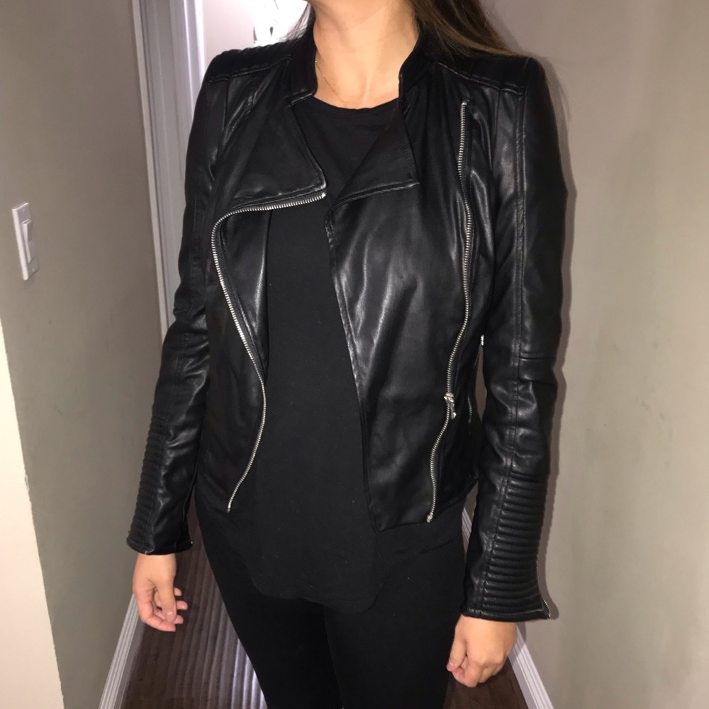 Zara Faux Leather Moto Jacket RARE